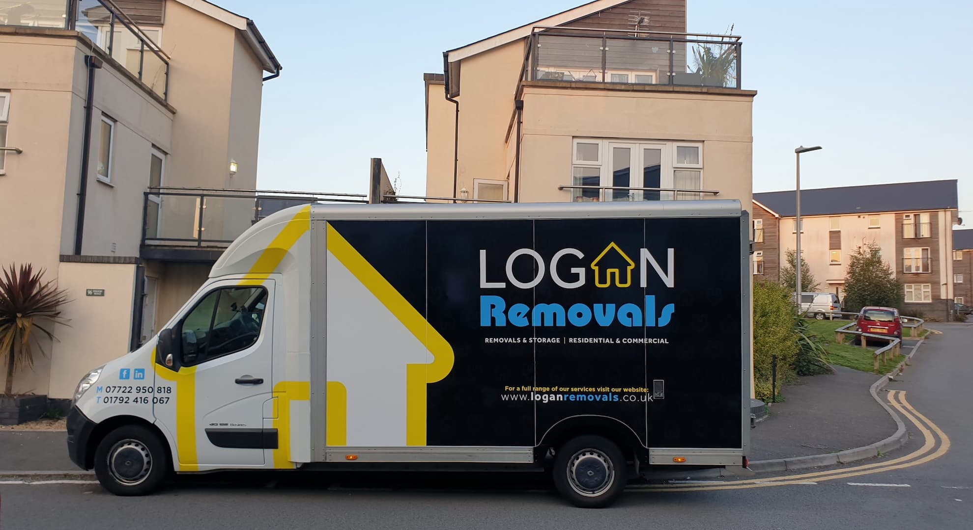 Logan removals house clearance and removals van parked on street